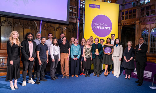 The Tyndall Manchester team at the Making A Difference Awards.